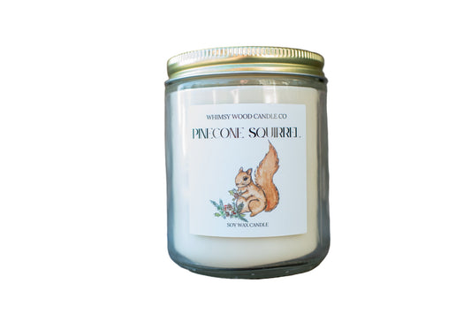 Pinecone Squirrel Candle