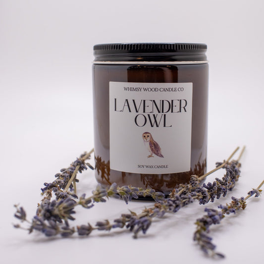 Lavender Owl Candle